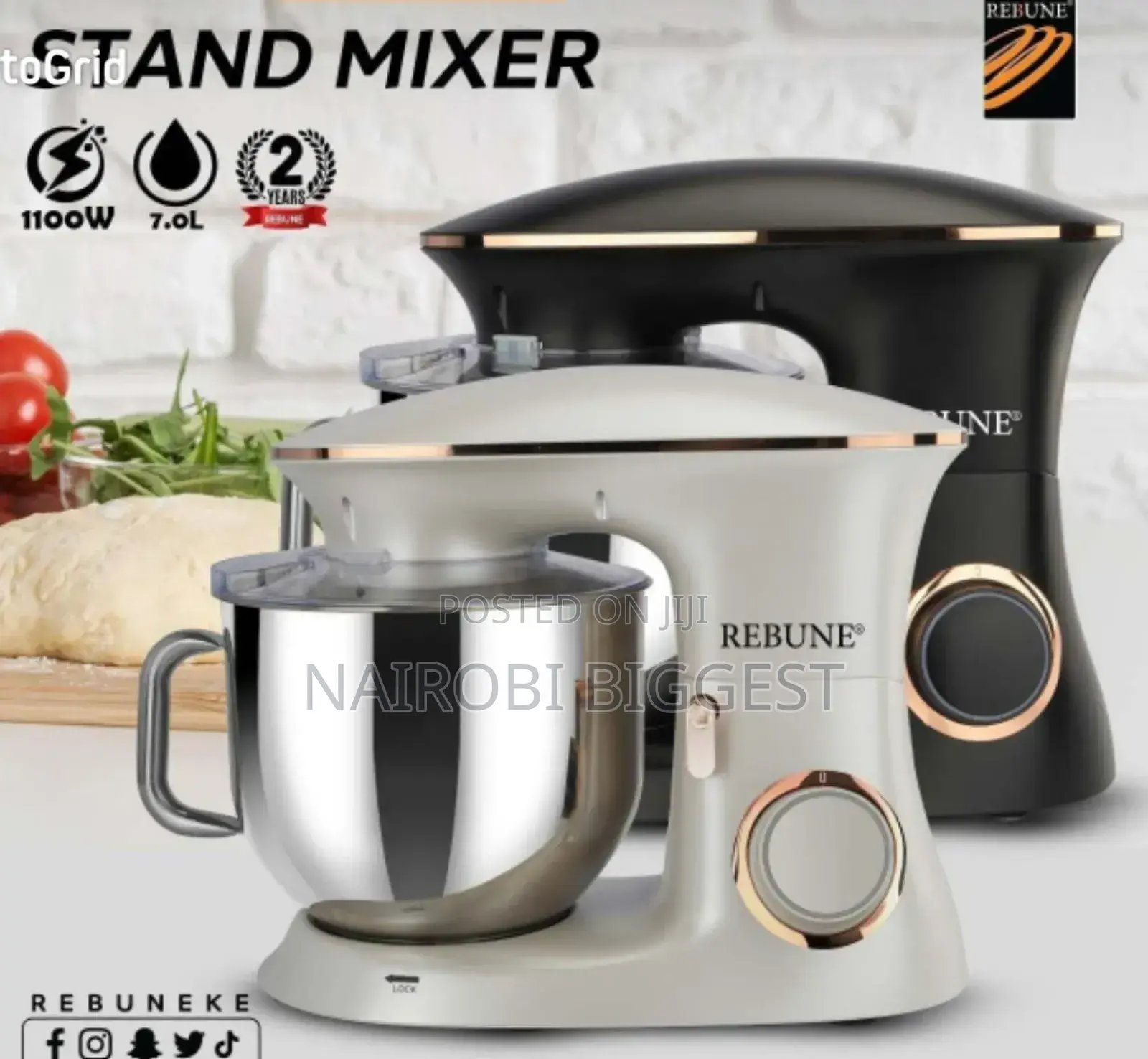 Rebune 7 Litres Stand Mixer