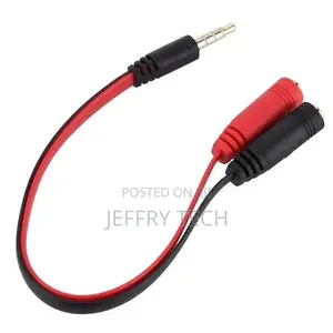 3.5mm Stereo Audio Male To 2 Female Y Splitter Mic Earphone
