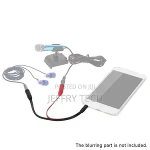 3.5mm Stereo Audio Male To 2 Female Y Splitter Mic Earphone