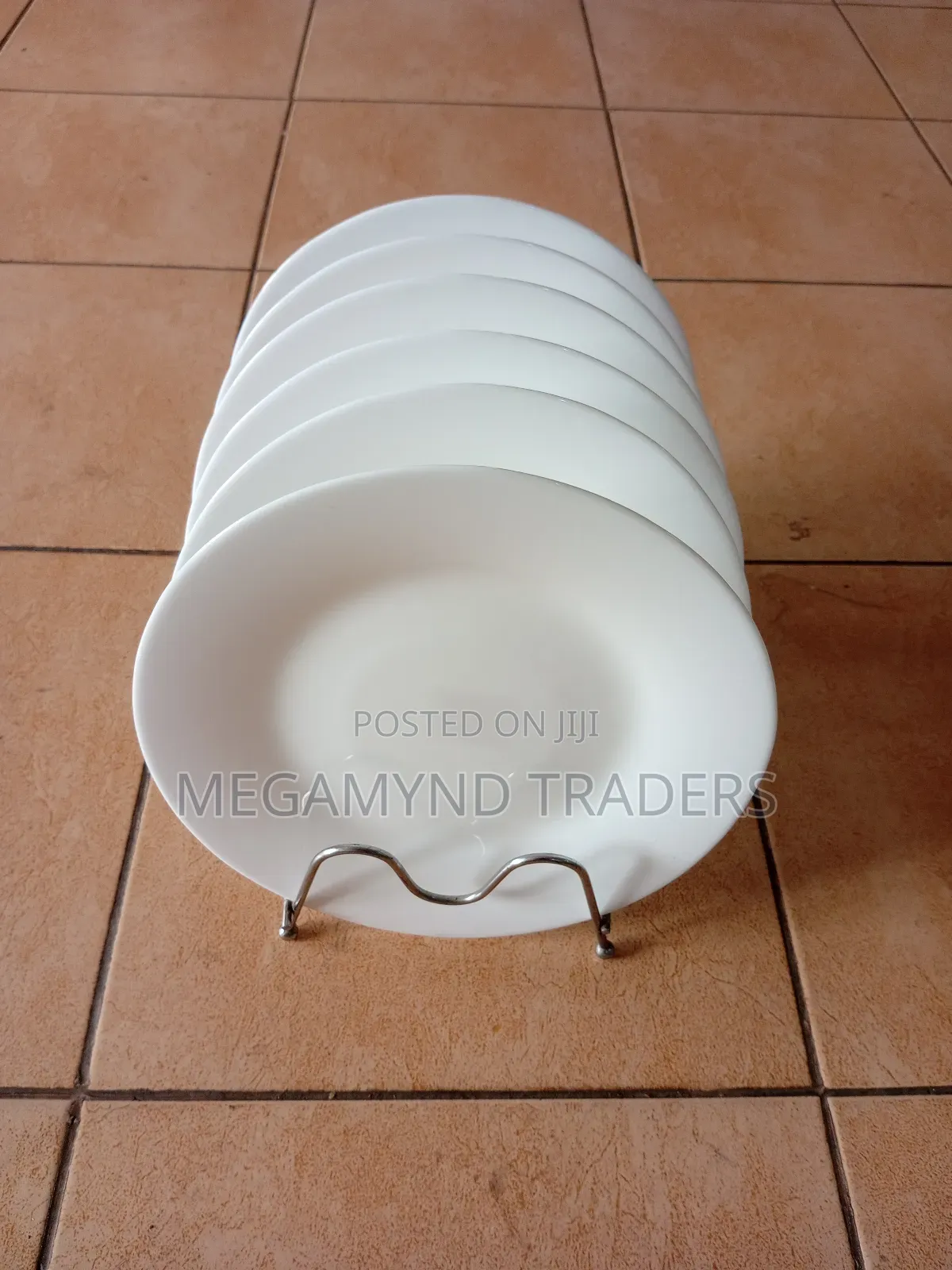 6pc Glass White Plates/Dinner Plate Size 10inch