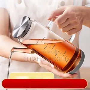Glass Oil/Vinegar Dispenser/Jar With Bamboo Lid