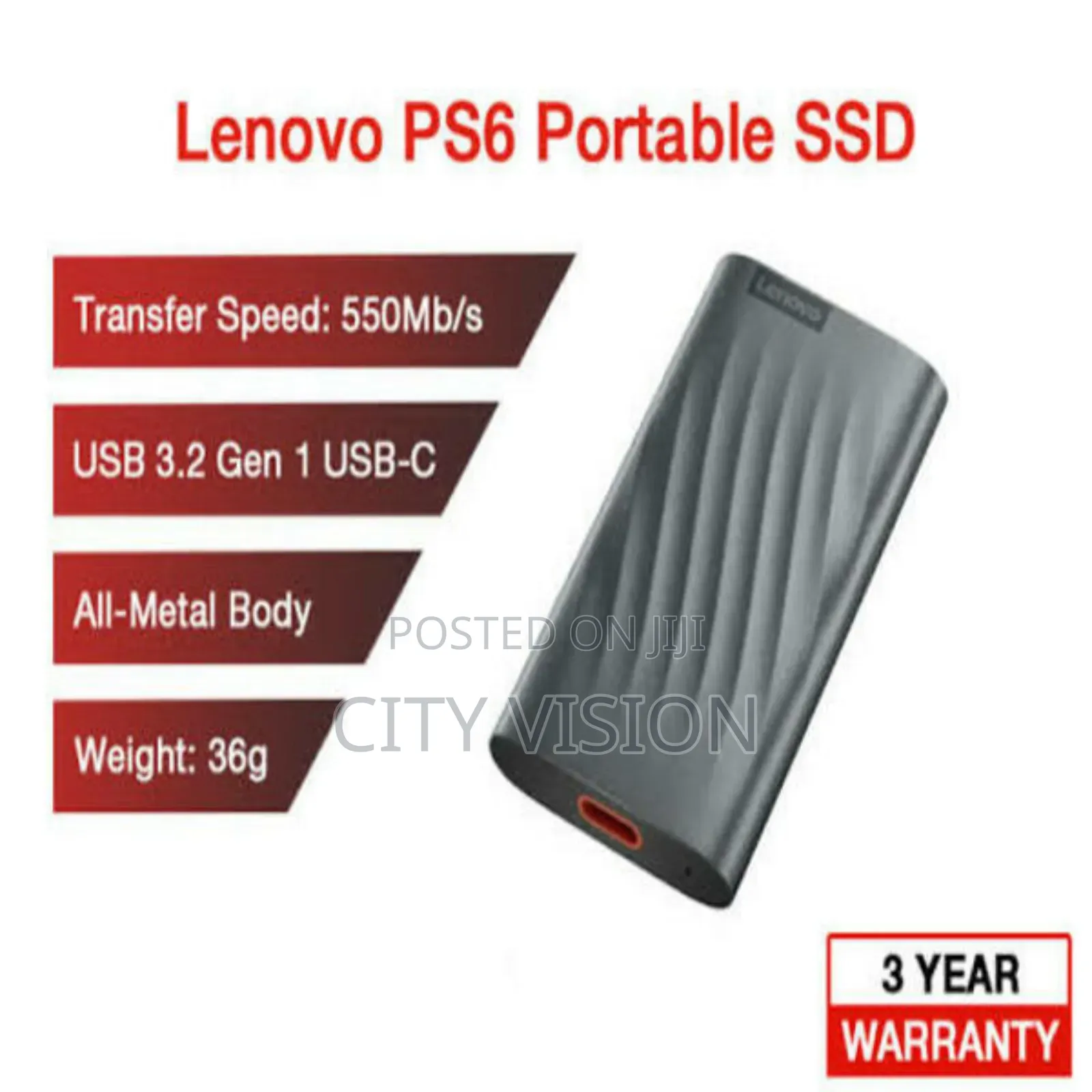 Lenovo Ps6 Portable External SSD 512gb Ps6 Available