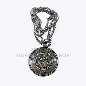 Manchester City Fan Football Soccer Necklace Man Bronze Club
