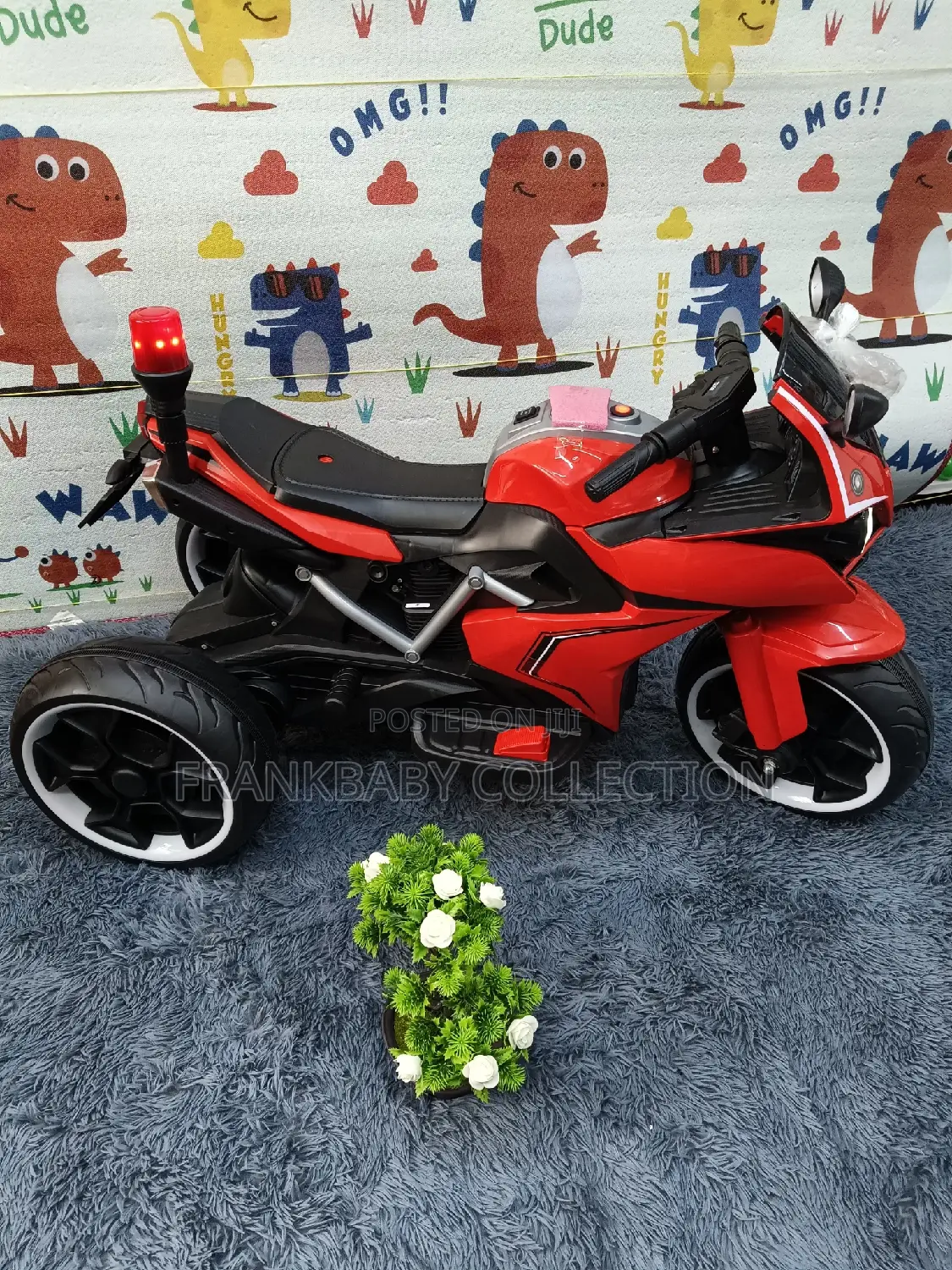 Red Electric 3 Wheel Motorcycle* Motorcycle for Kids.