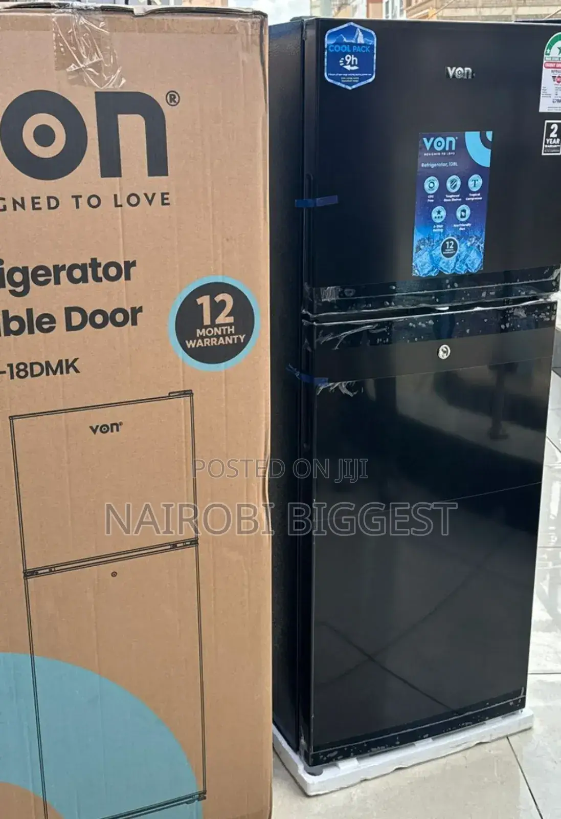 Von 138 Liters Vart18dmk Double Door Fridge