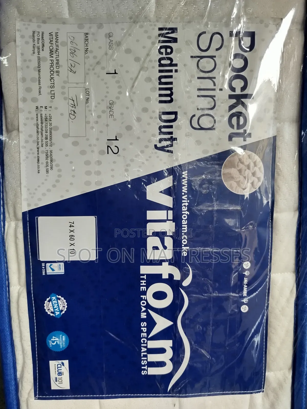 5by6 10inch Vitafoam Pocket Spring Mattresses.