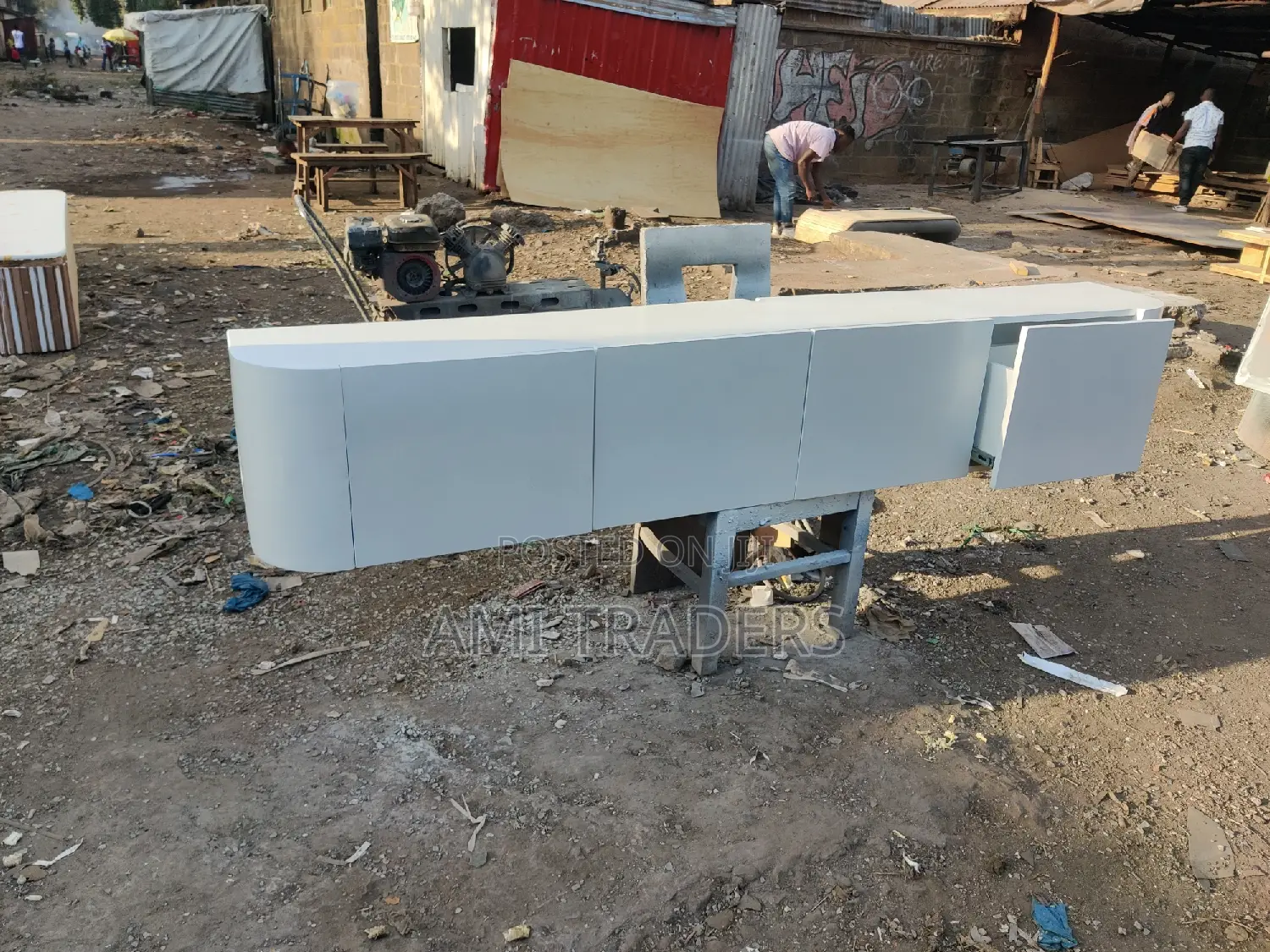 Curved Floating Tv Stand 8ft.