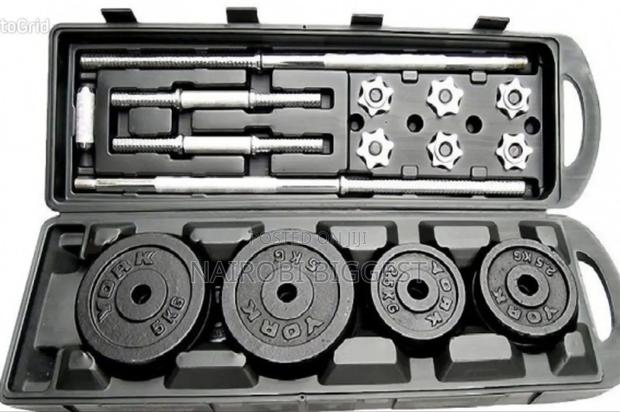 Chrome 50kgs Dumbells With Burbell - main view