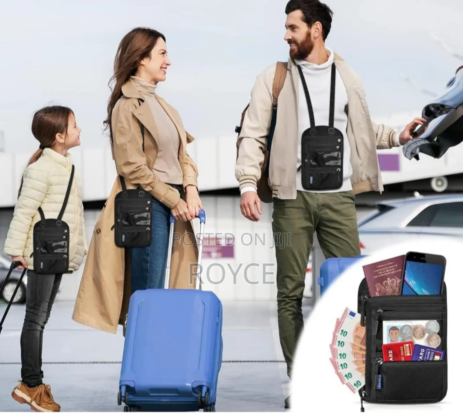 Unisex Travel Hanging Pouch for Credit Cards Passport
