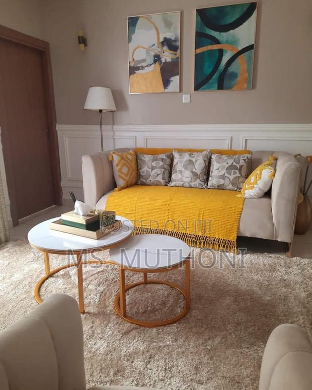 PURE MARBLE Nesting Table With *Golden Stands - main view