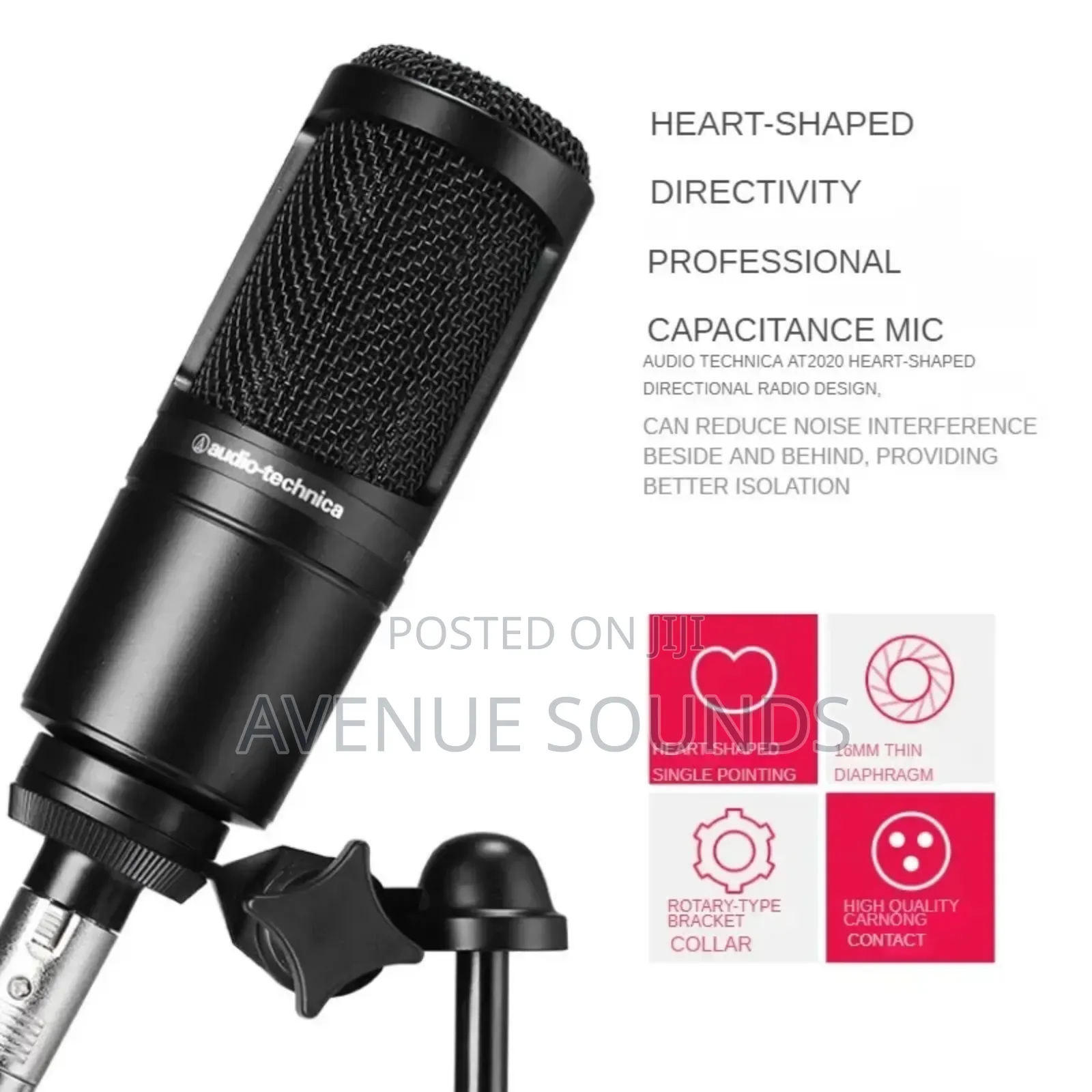 Audio Technica AT2020 Condenser Professional Microphone