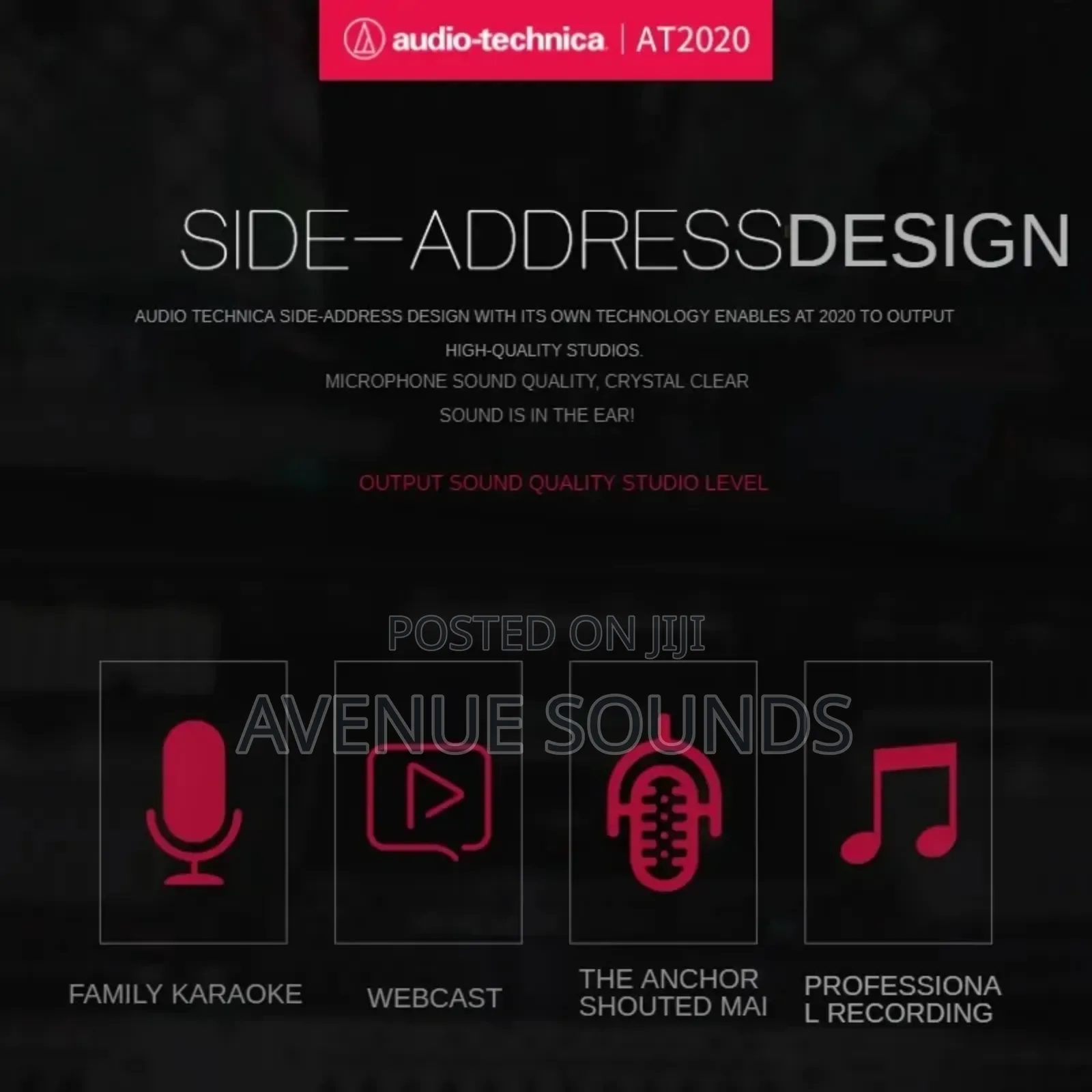 Audio Technica AT2020 Condenser Professional Microphone
