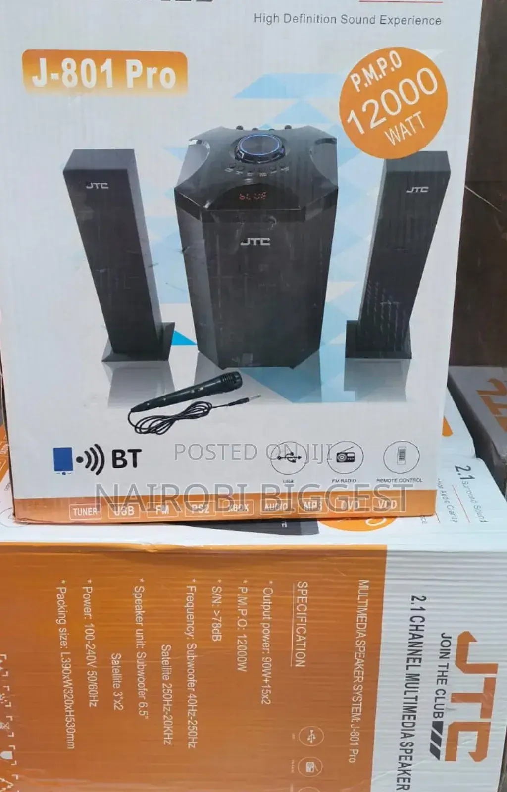 Classic JTC Mtungi 2.1ch Hometheatre-Bt/Fm/Usb-12,000w