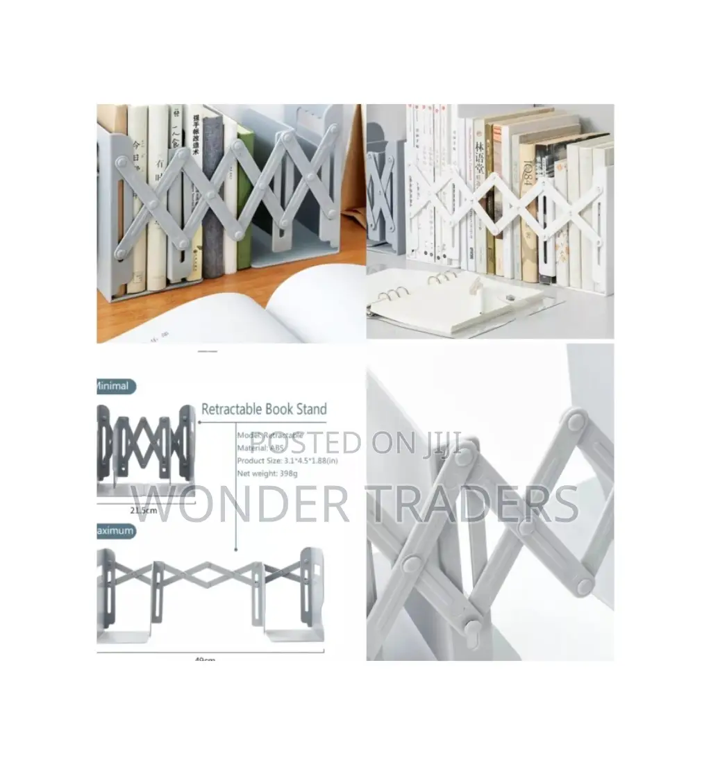 Retractable Bookends for Shelves Book