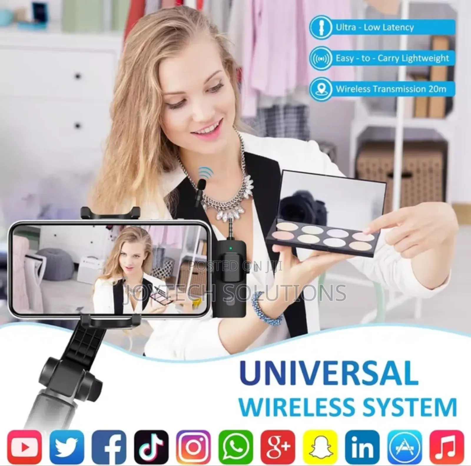 -3in1 Lavalier Universal Wireless Microphone Clip-on 3in1