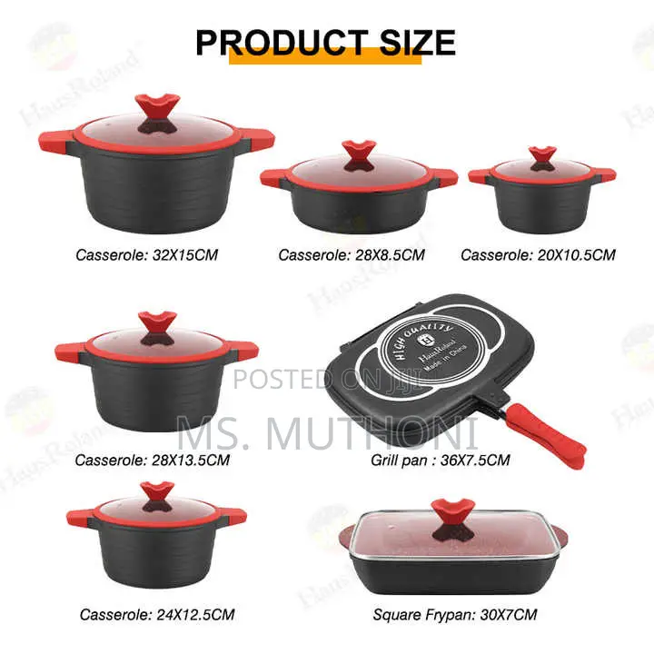 *14pcs Hausroland Granite Cookware Set*: *Green and Black