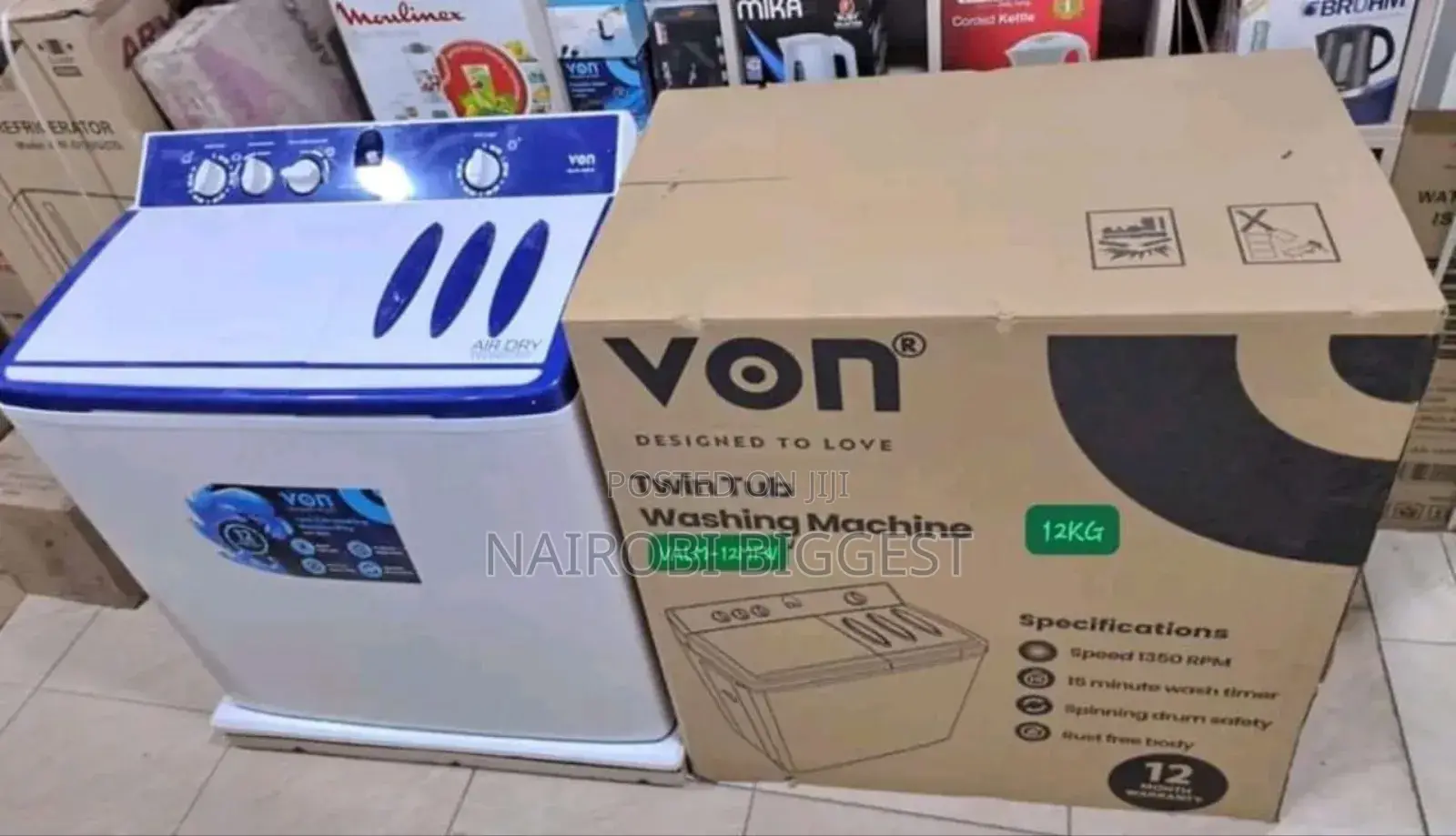 Amazing Von 12kg Twin Tub Washing Machine