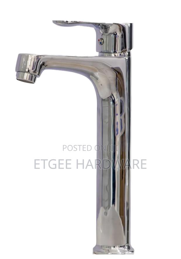 Long Neck Silver Basin Mixer - main view