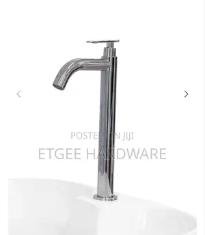 Long Neck Counter Top Basin Tap Silver