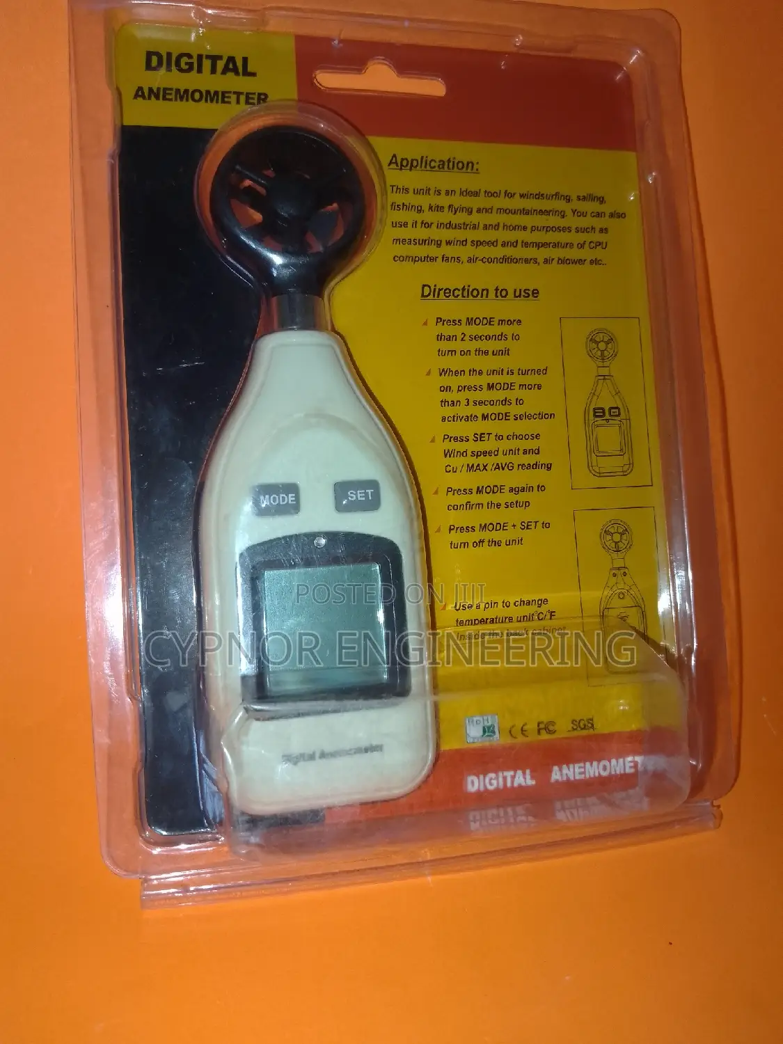 Professional Wind Reader Portable Anemometer Device