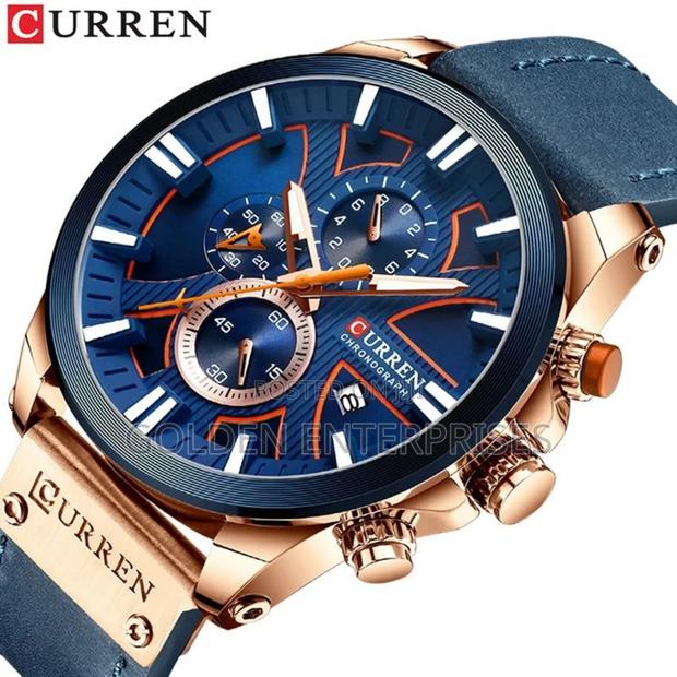 CURREN Chronograph Gents Watch Leather Strap - main view