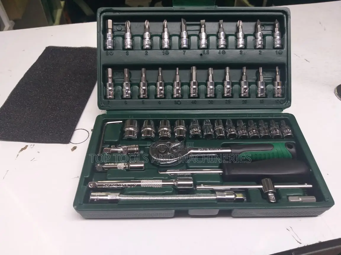 Professional 48-Piece Socket Ratchet Mechanical Wrench Set