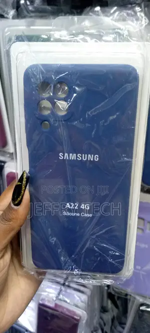 Silicone Case for Samsung Galaxy A22 5G, Soft-Touch Blue