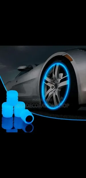 4pc Blue Luminous Tire Valve Caps