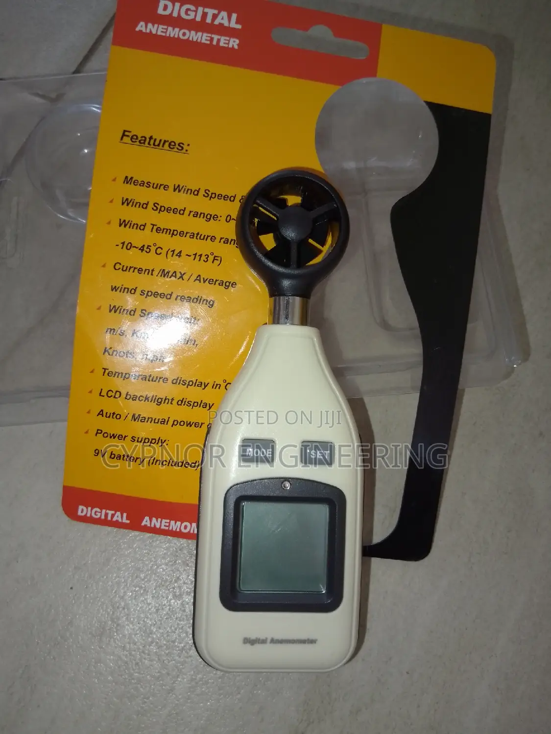 Portable Wind Meter Handheld Anemometer Device