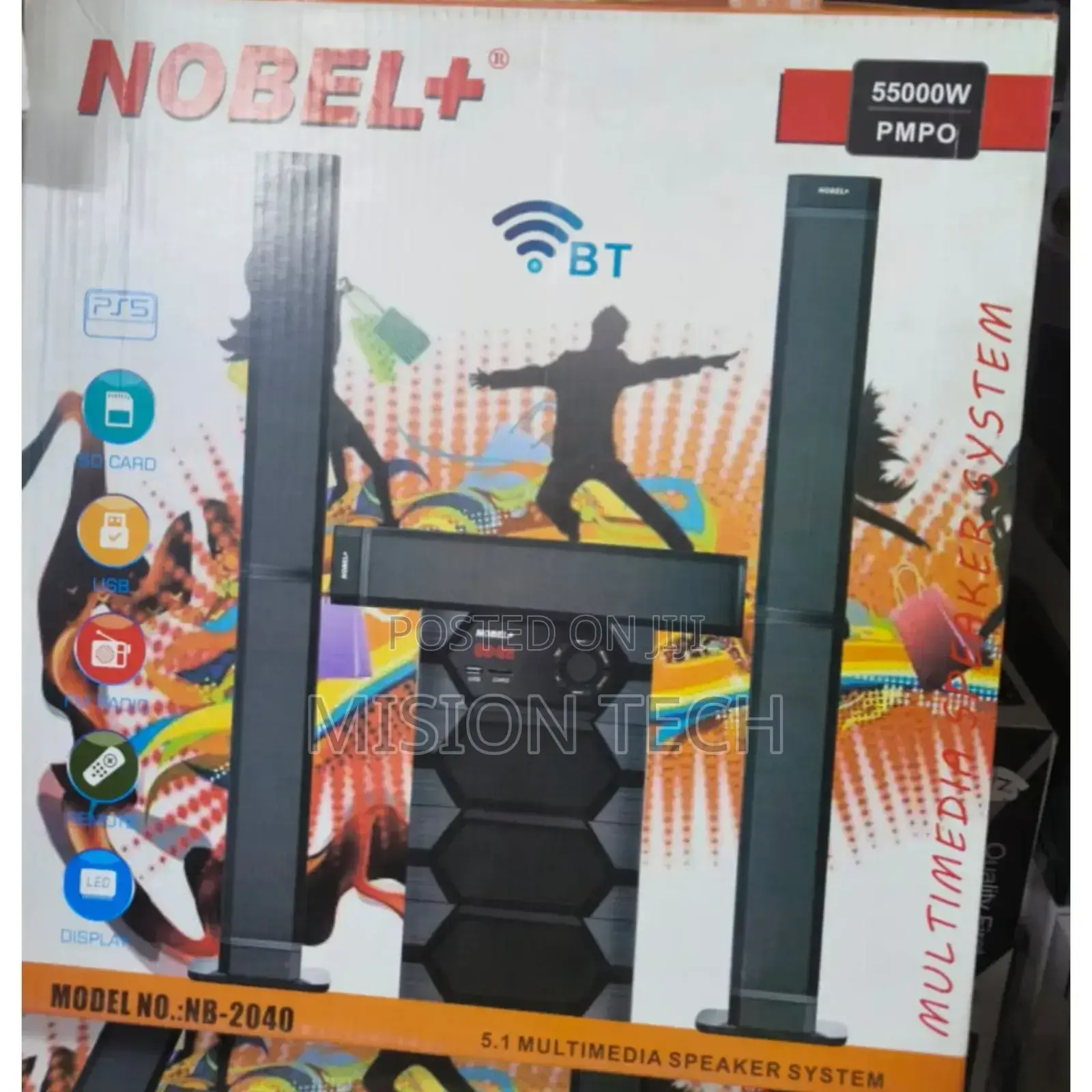 Nobel Nb-2040 Tall Boy Speaker System-Bt Hometheare-55,000w
