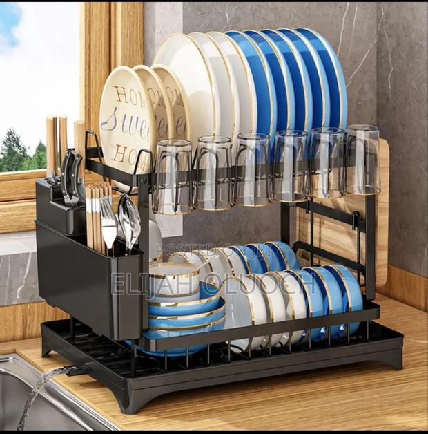 Quality Carbon 2-Tie Dish Rack - main view
