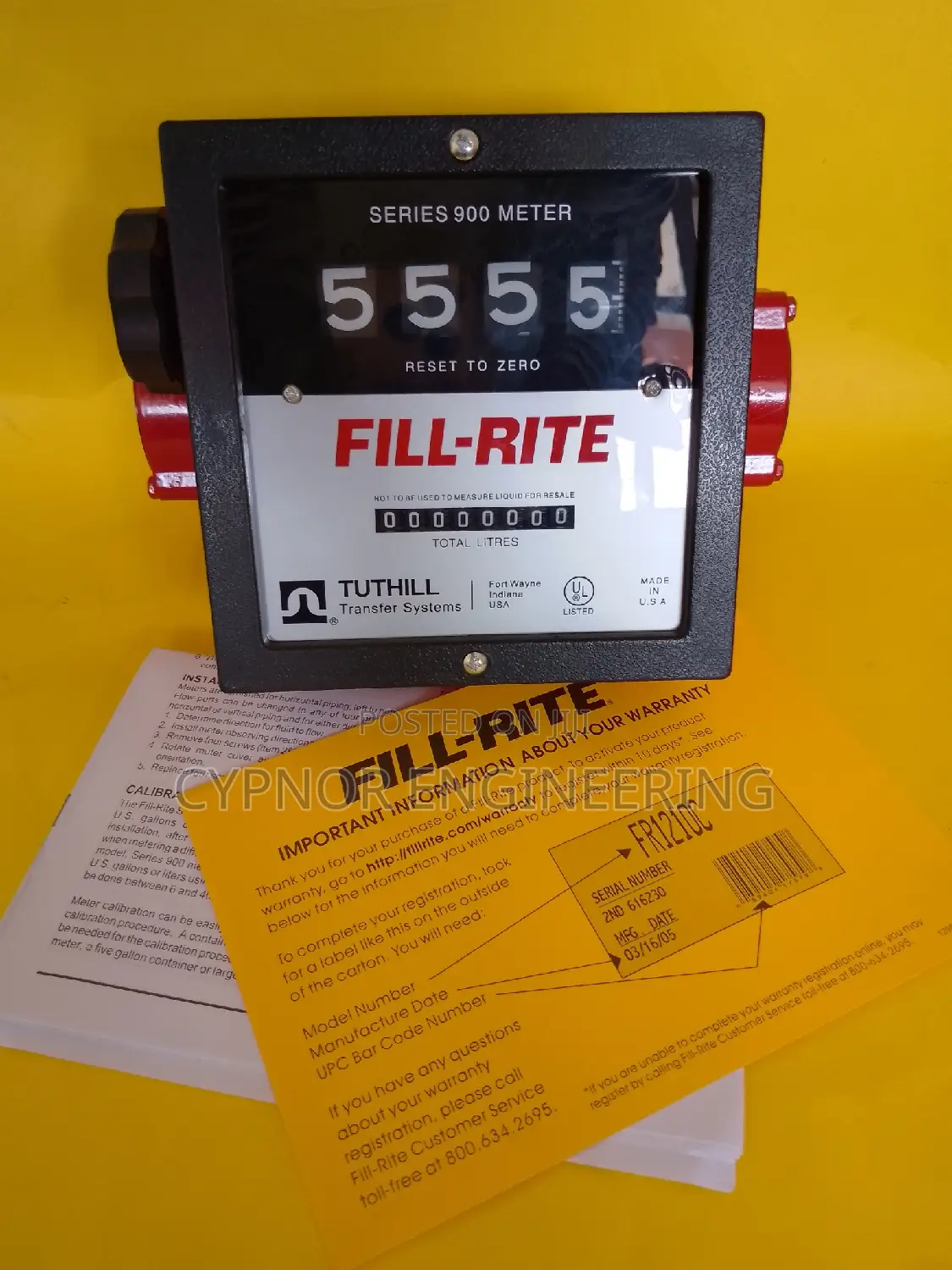 Durable Fillrite 2-Inch Flow Meter.