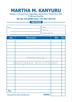 Invoice- D Note - Receipts