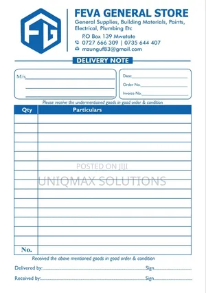 Invoice- D Note - Receipts