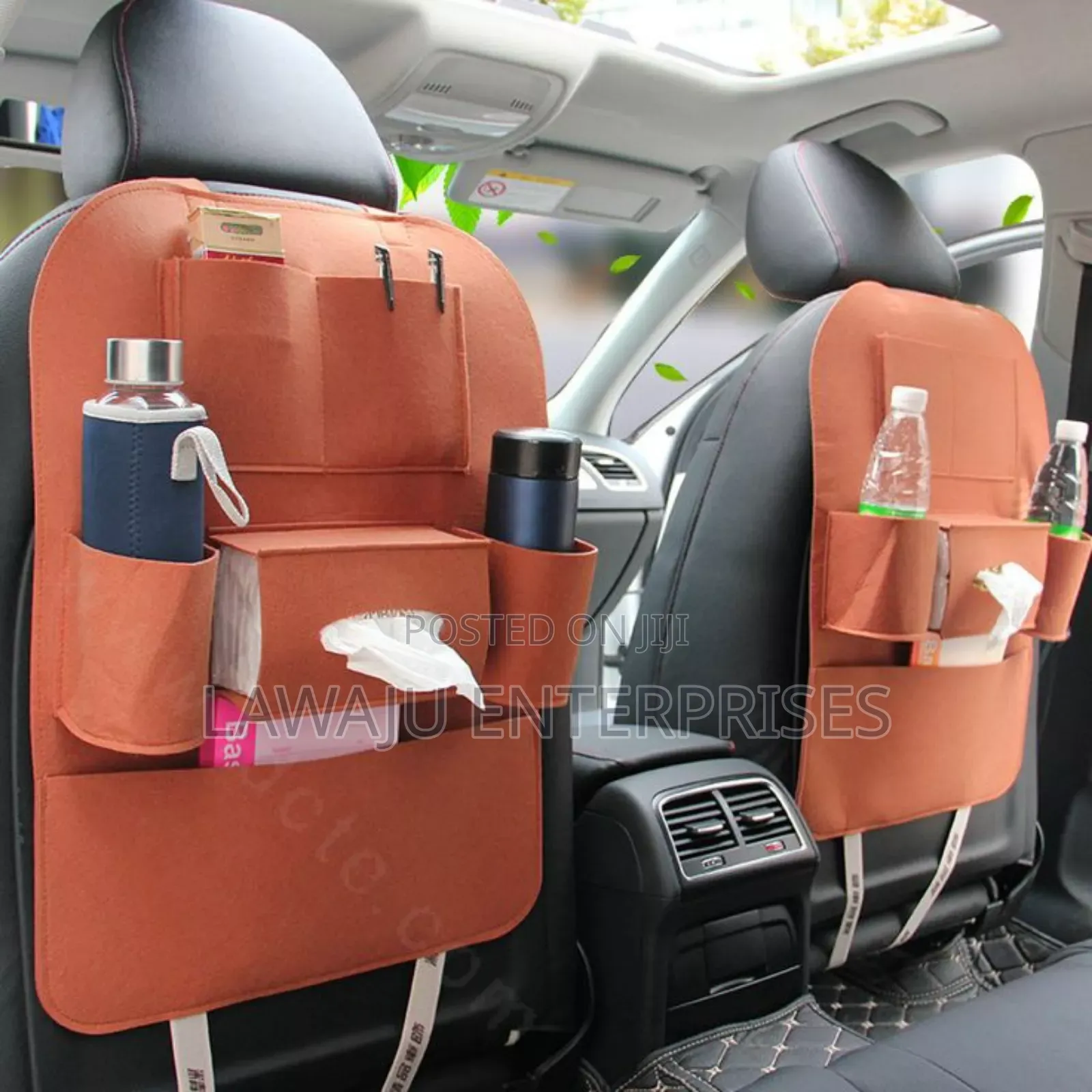 Brown Oxford Back Seat Organizer