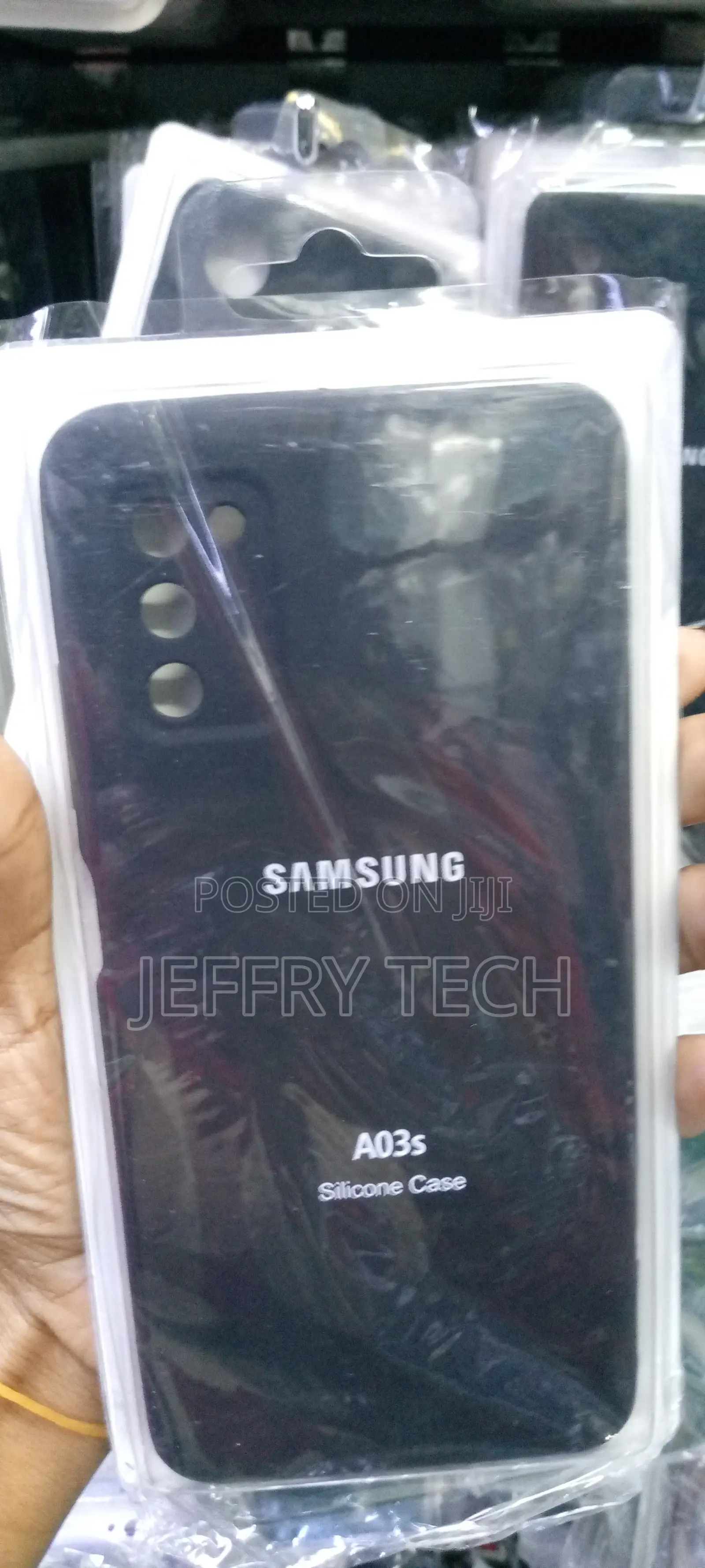 Silicone Back Cover for Samsung A03s- Black