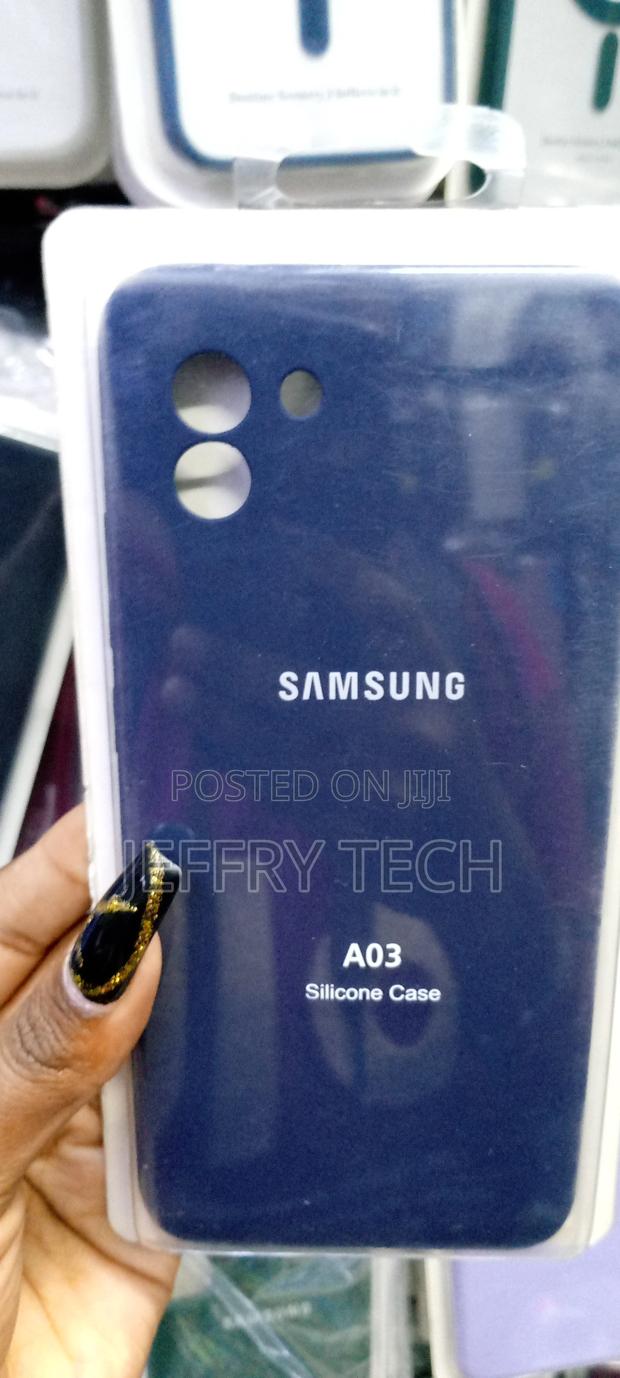 Silicone Back Cover for Samsung A03 - Blue - main view