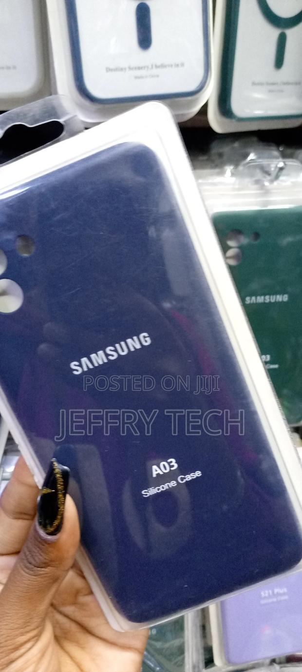 Silicone Back Cover for Samsung A03 - Blue - thumbnail 3