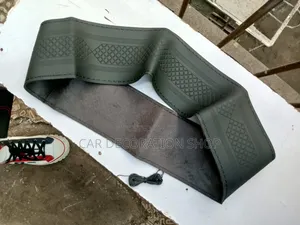 Black With Red Stitches Steering Wheel Cover