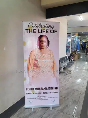 Funeral Narrow Base Roll Up Banner Matanga