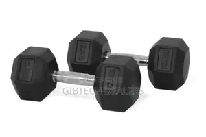 12.5kg Hexagon Rubber Dumbbells