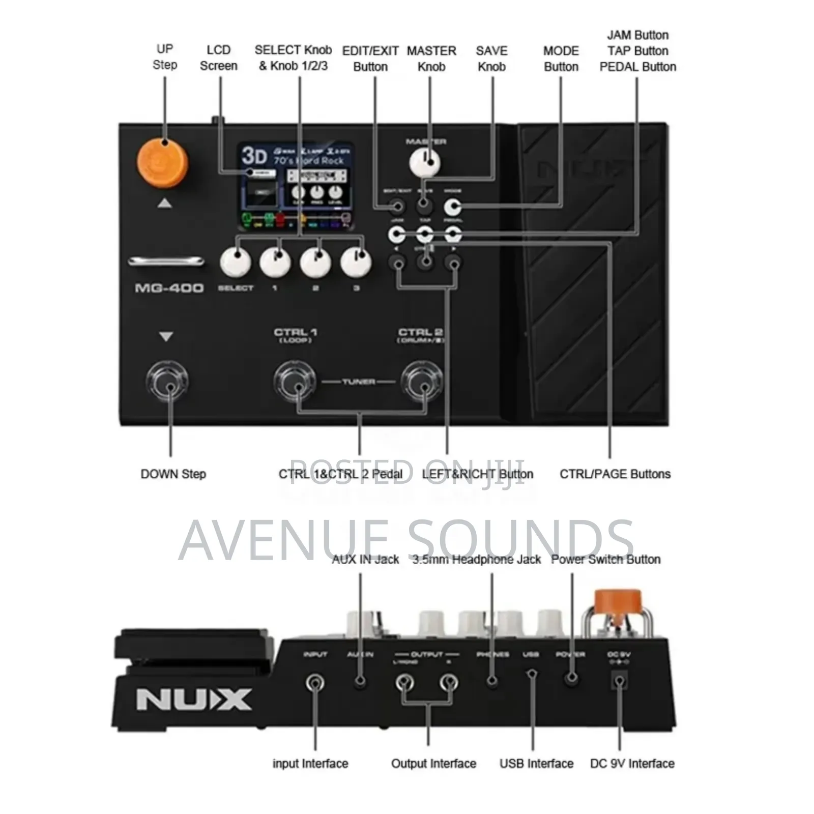 NUX MG-400 Professional Guitar Effect Pedal
