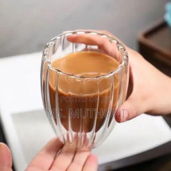 Vertical Stripped Double Wall Mug Heat Resistant 450ml - thumbnail 2