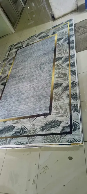 3d Carpet Grey With Green 6 by 9
