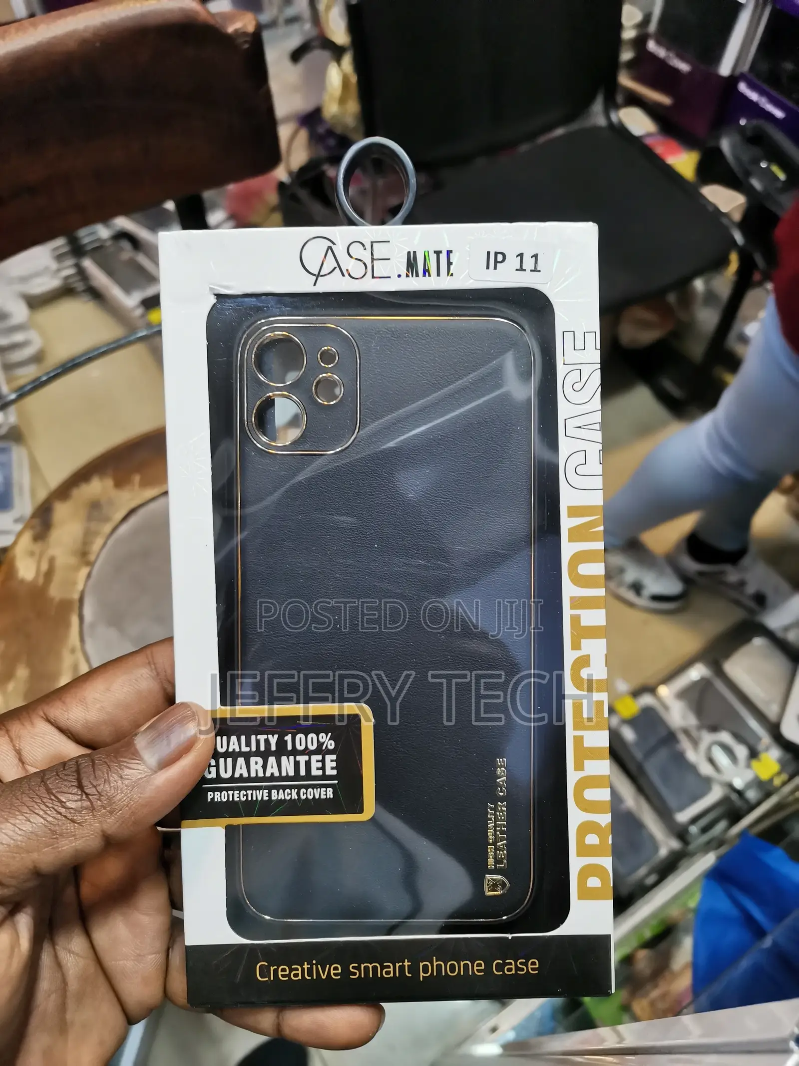 iPhone 11 Case, Luxury Leather Thin Slim Fit Rugged Bumper
