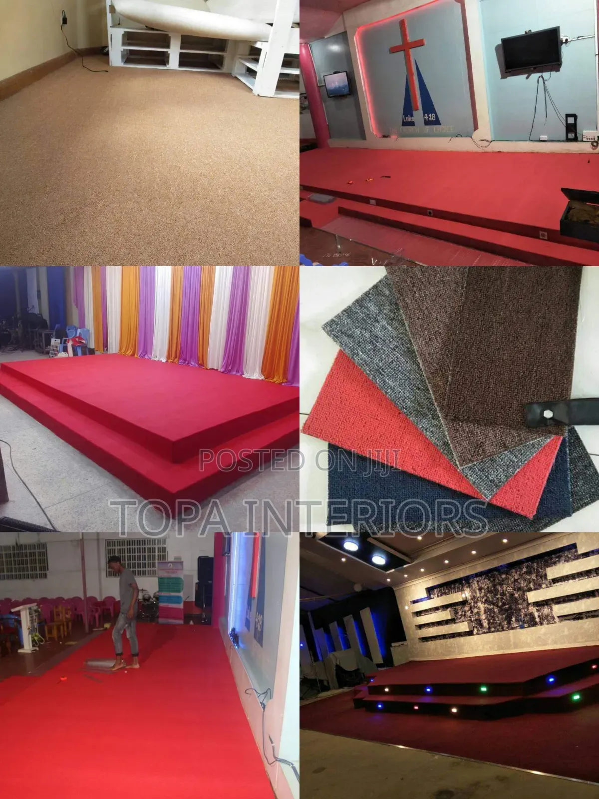 Multipurpose 4mm Thick Non Fluffy Delta Altar Wall to Wall Carpets