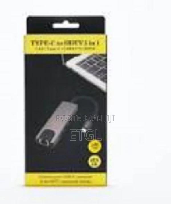 Type C to HDTV 5 in 1 Lan+Type-C+USB 3.0 Multiport Adapte