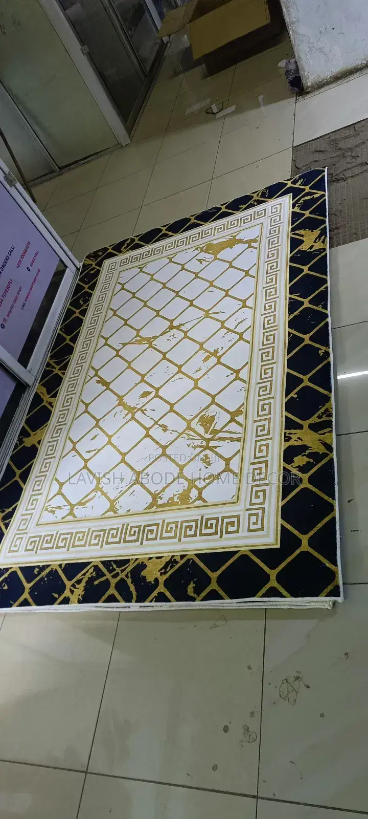 Luxurious 3d Carpets Antislip 5 by 8 Black Marble