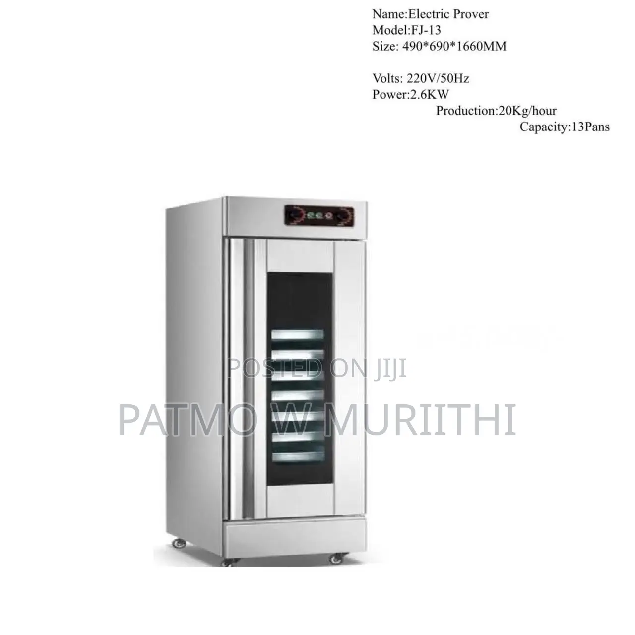 Bread Baking Proofer Commercial Single Door 13pan
