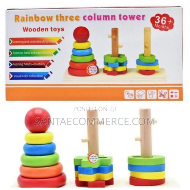 Wooden Rainbow Stacking Toy - main view